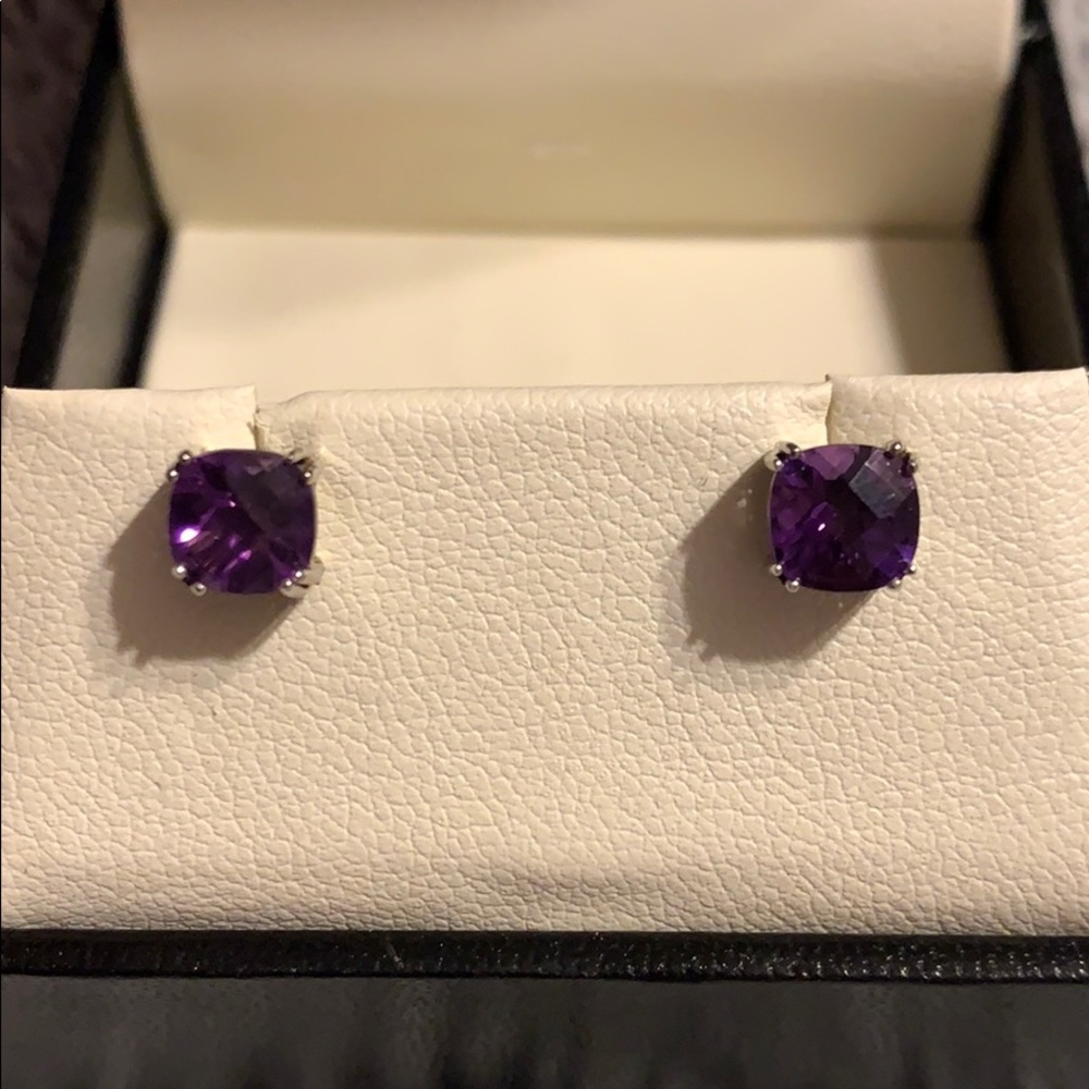 Amethyst Stud Earrings
